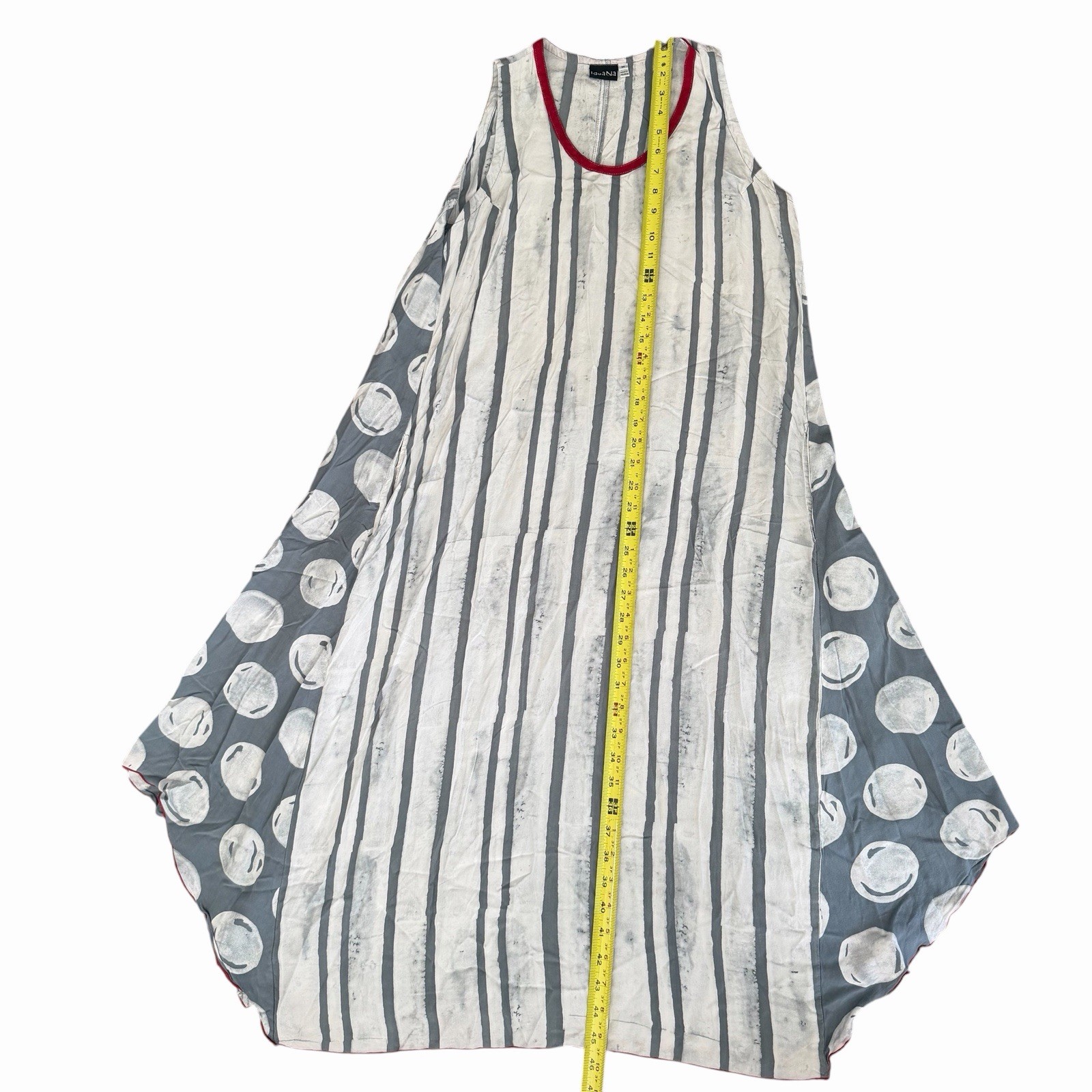 Iguana M Boho Artsy Abstract Midi Dress Hippie Fairy Ethereal Pockets Festival
