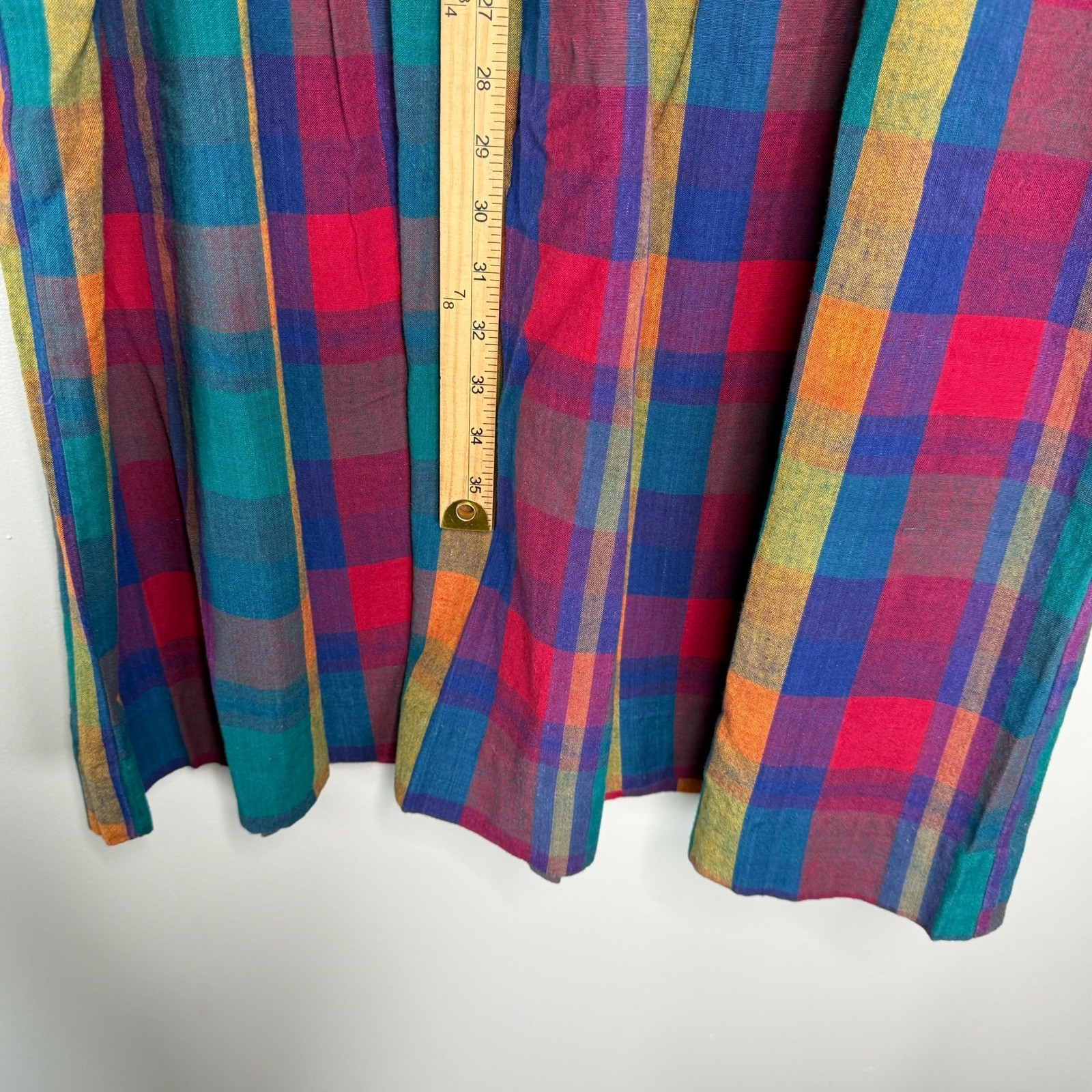 Nouveau Faces L Vintage Plaid Button Front Sleeveless Maxi Dress with Pockets