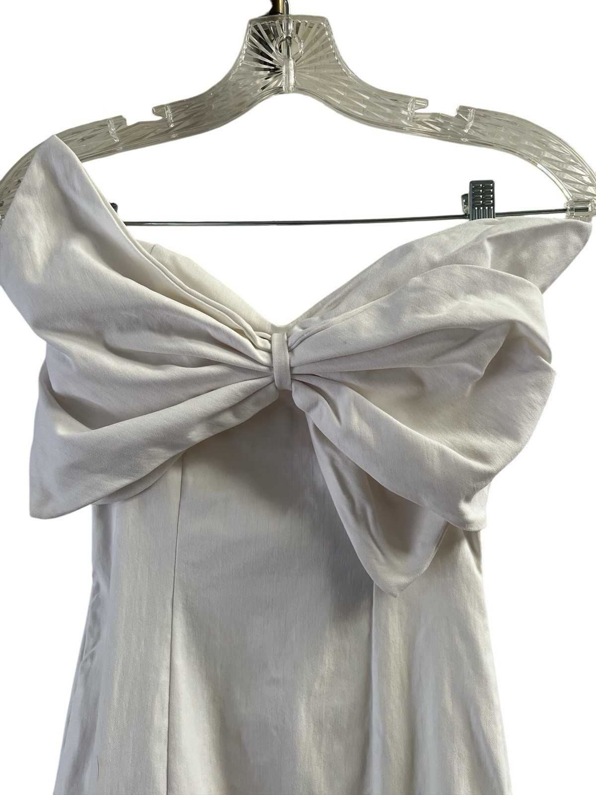 Fashion Nova Bow And Arrow White Strapless Mini Dress Size S NWT