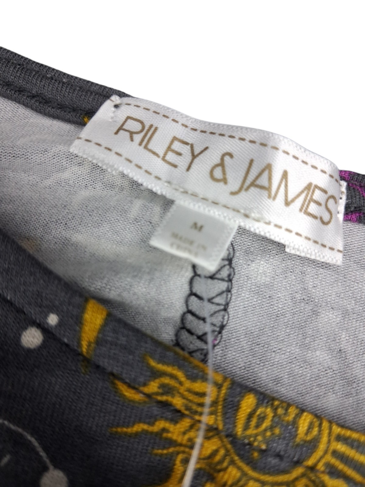 Riley & James Dress Medium Celestial Sun Moon Stars Boho A-Line Swing Stretch