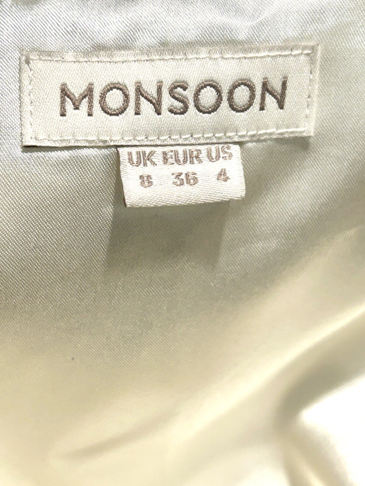Monsoon UK Ivory Gold Cascading Sequins Shift Dress Size 4 Summer Cocktail Party