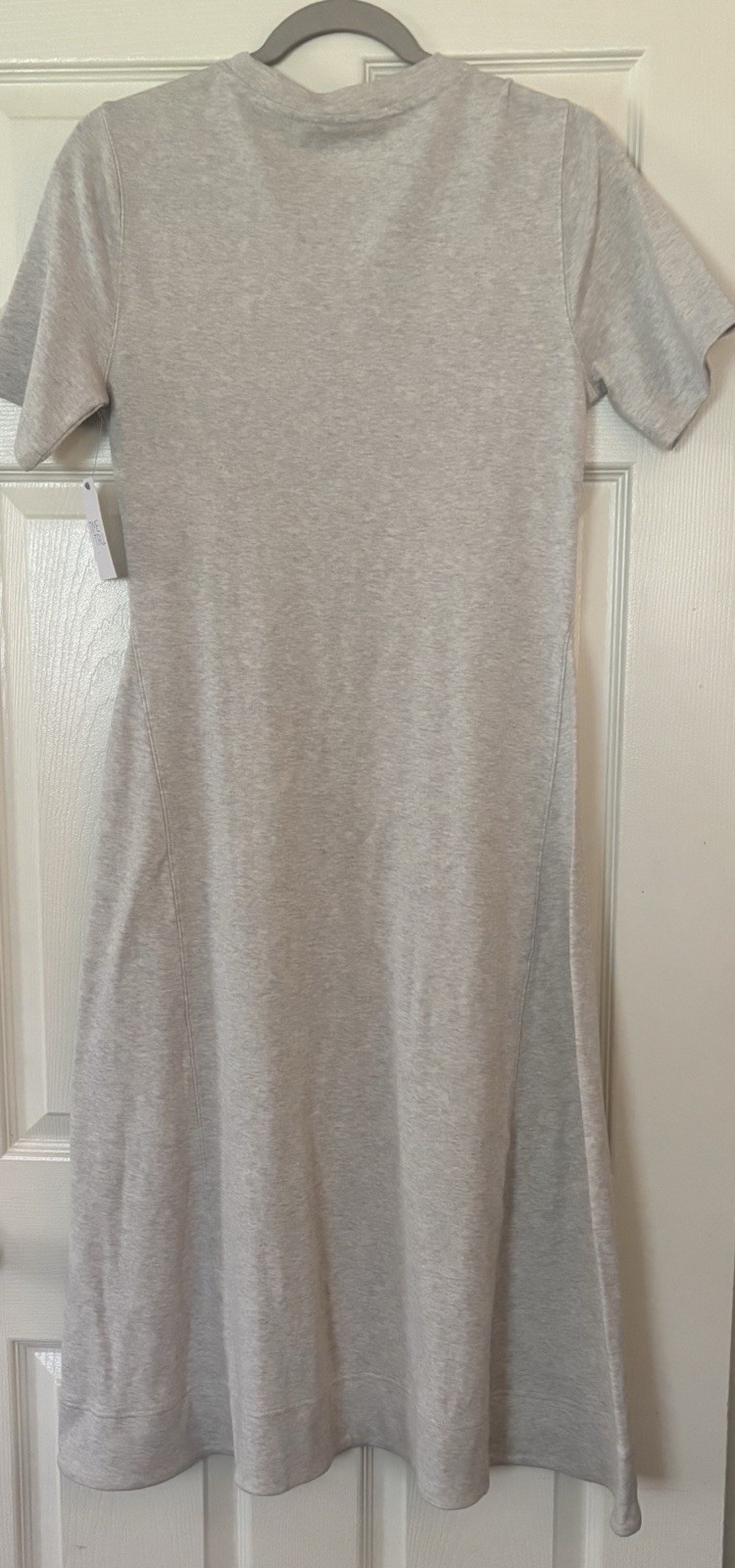 Womens Slip On Oatmeal Heather Gray Midi Crew Neck Dress Size S (4-6)