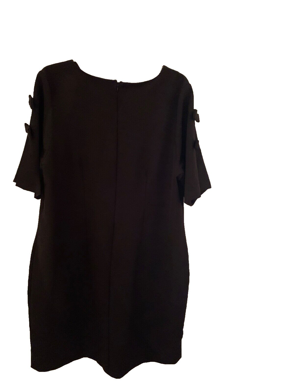 New Eloquii autumn winter shift dress short sleeve bow accent color black size16