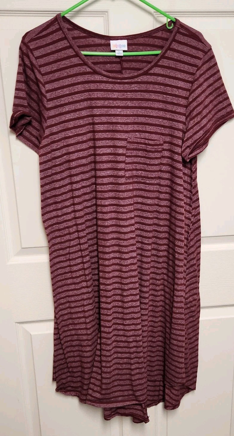 Lularoe Carly Dress Size Large Striped Pattern