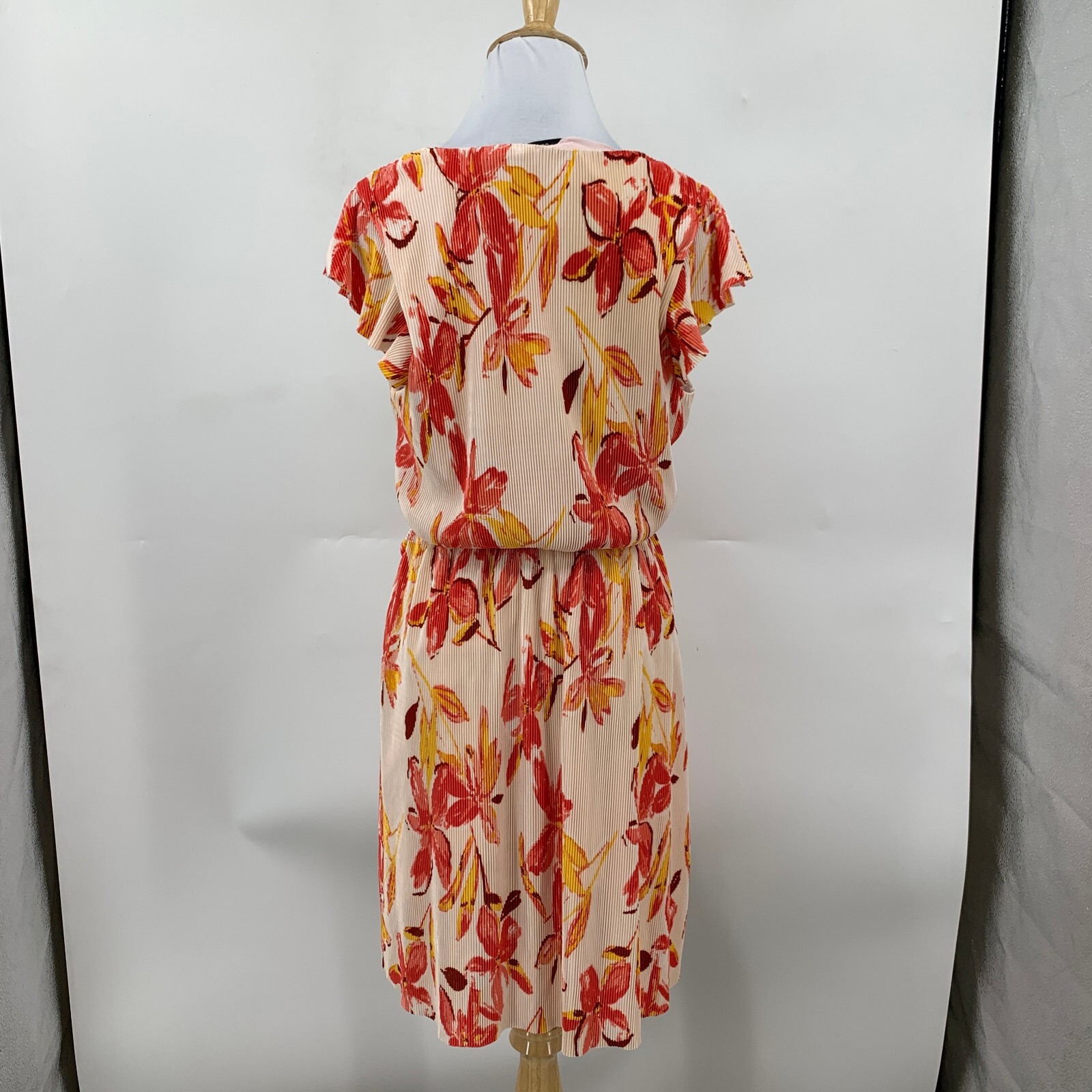 Collective Concepts Knot Dress Womens M Medium Floral Ribbed V Neck Lined