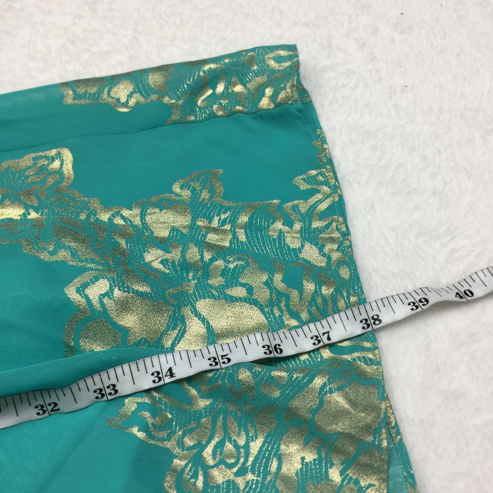 NWT Robbie Bee Evening Cocktail Halter A-Line Dress Sz 14 Woman Blue Gold Floral