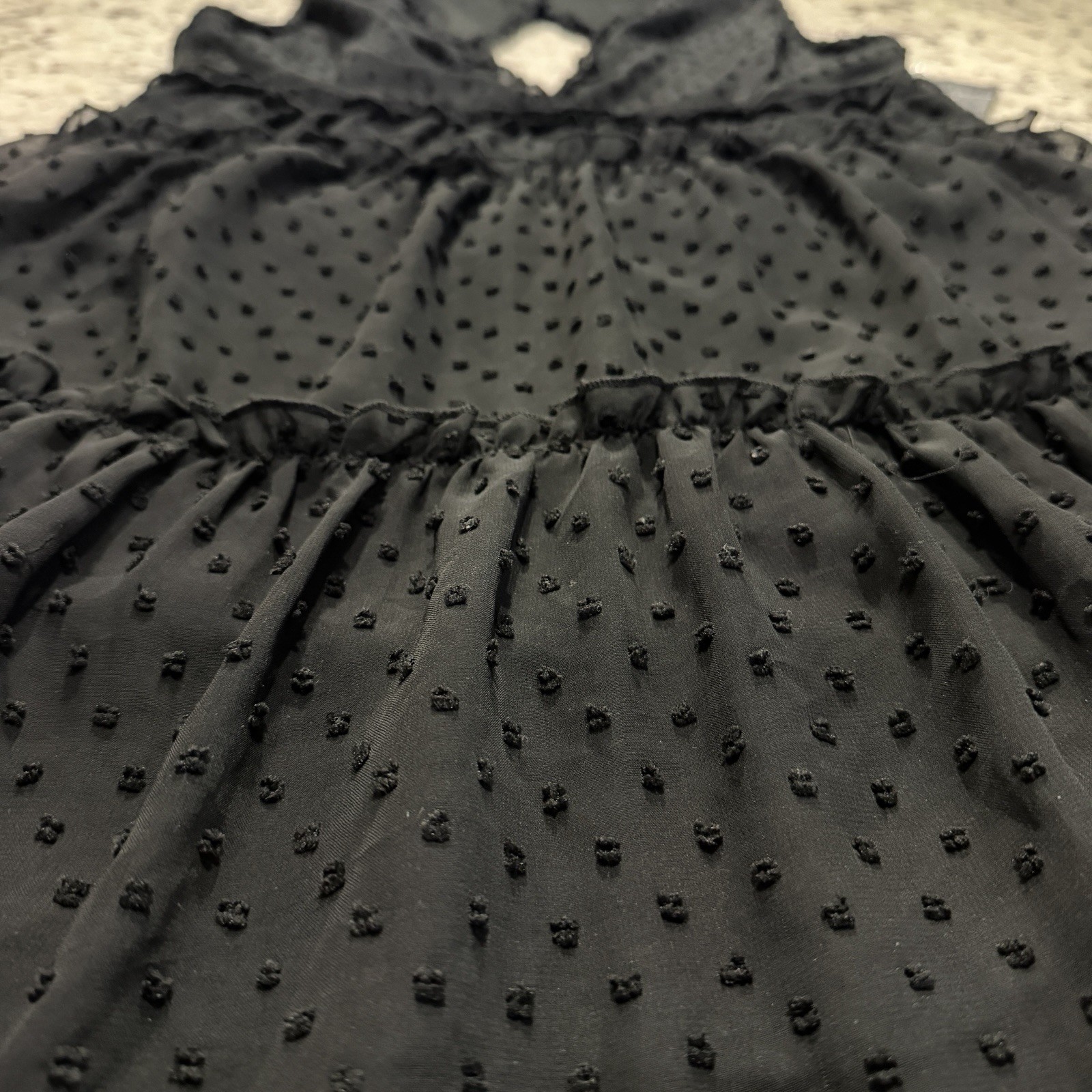 NWT Justify Size XL Vneck Mini Dress Open Back Sleeveless Black Textured New