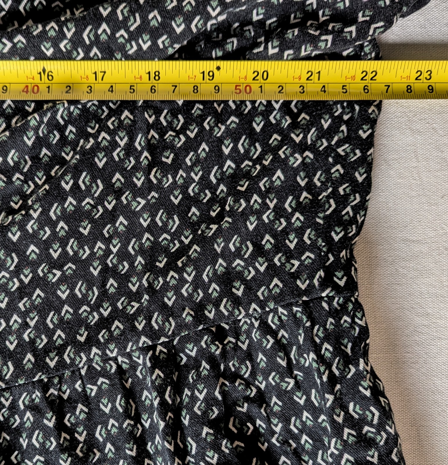 Skater Dress Plus Size 22-24 VERO MODA CURVE Black with Green White Red Pattern