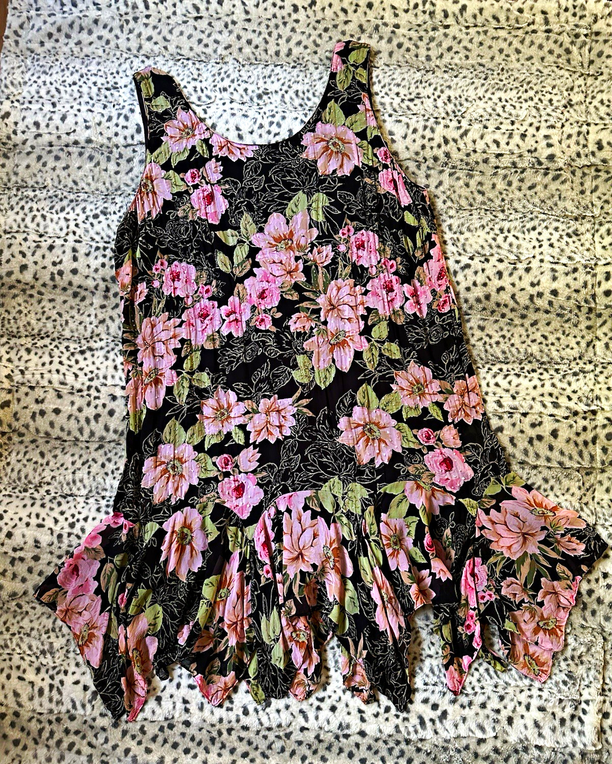 Eva Blue Black Pink Green Floral Chiffon Lined Ruffle Sundress Plus Size 32