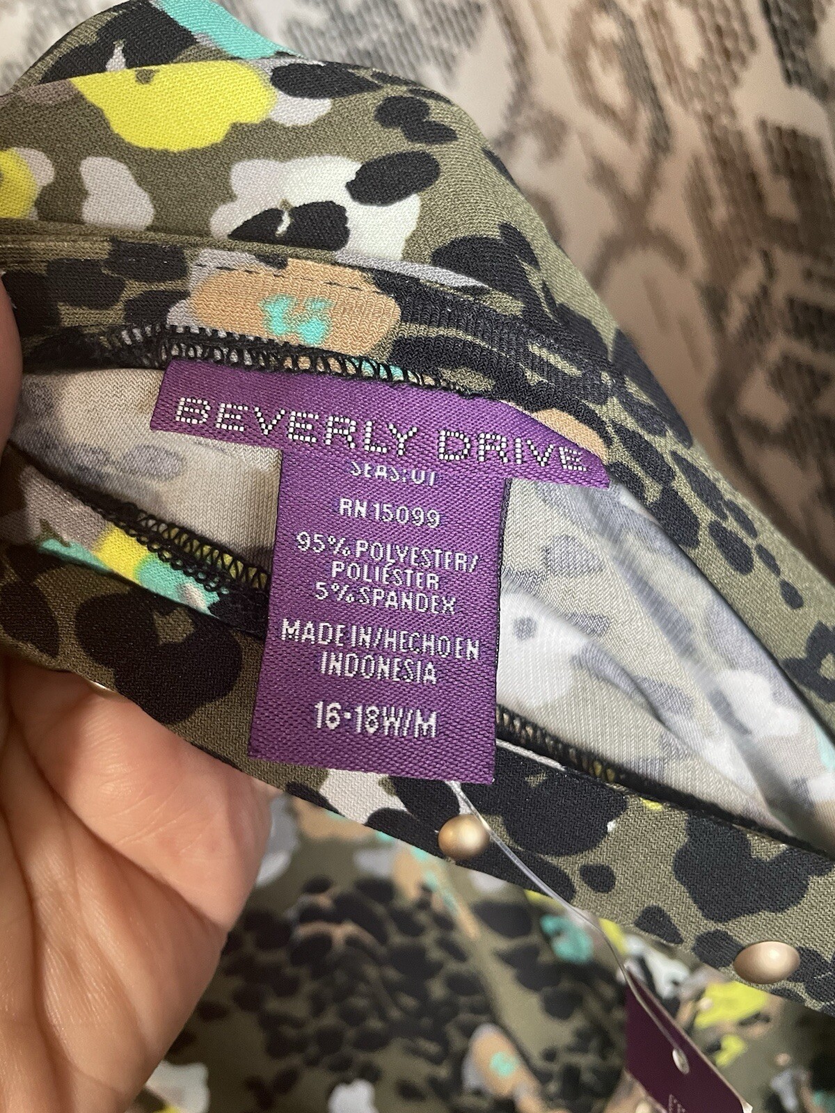 NWT Beverly Drive Womens 16/18 Casual Work Career Stretch Animal Print Dress $50