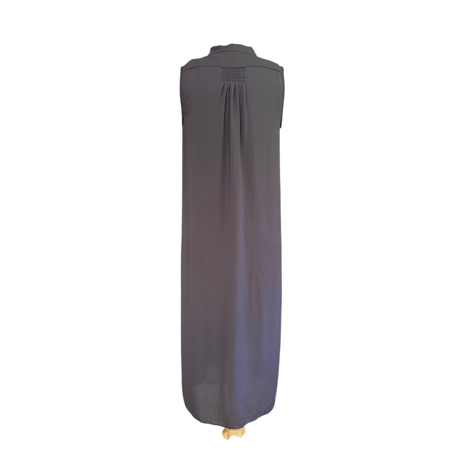 Anthorpologie dRA Dark Gray Sleeveless Front Keyhole High Neckline Pleated Dress