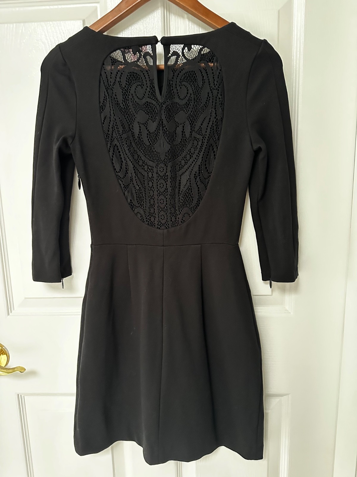 Juicy Couture Black Lace Back Skater Dress – XS Pockets Goth Vintage Style Y2K