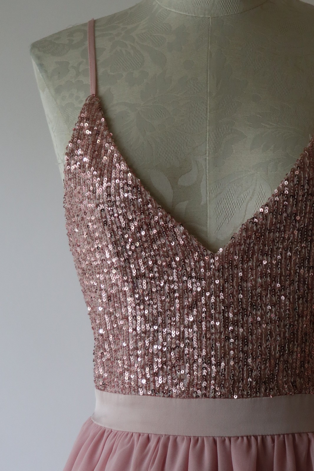 Storia Pink Metallic Sparkle Sequin Chiffon Ruffled Babydoll Mini Dress Women S