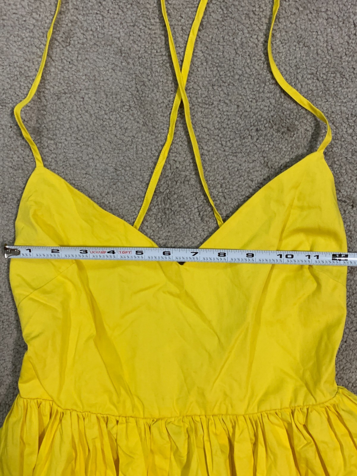 Forever 21 Spaghetti Strap Lace Up Back Maxi Sundress Womens Size 8 Yellow Long