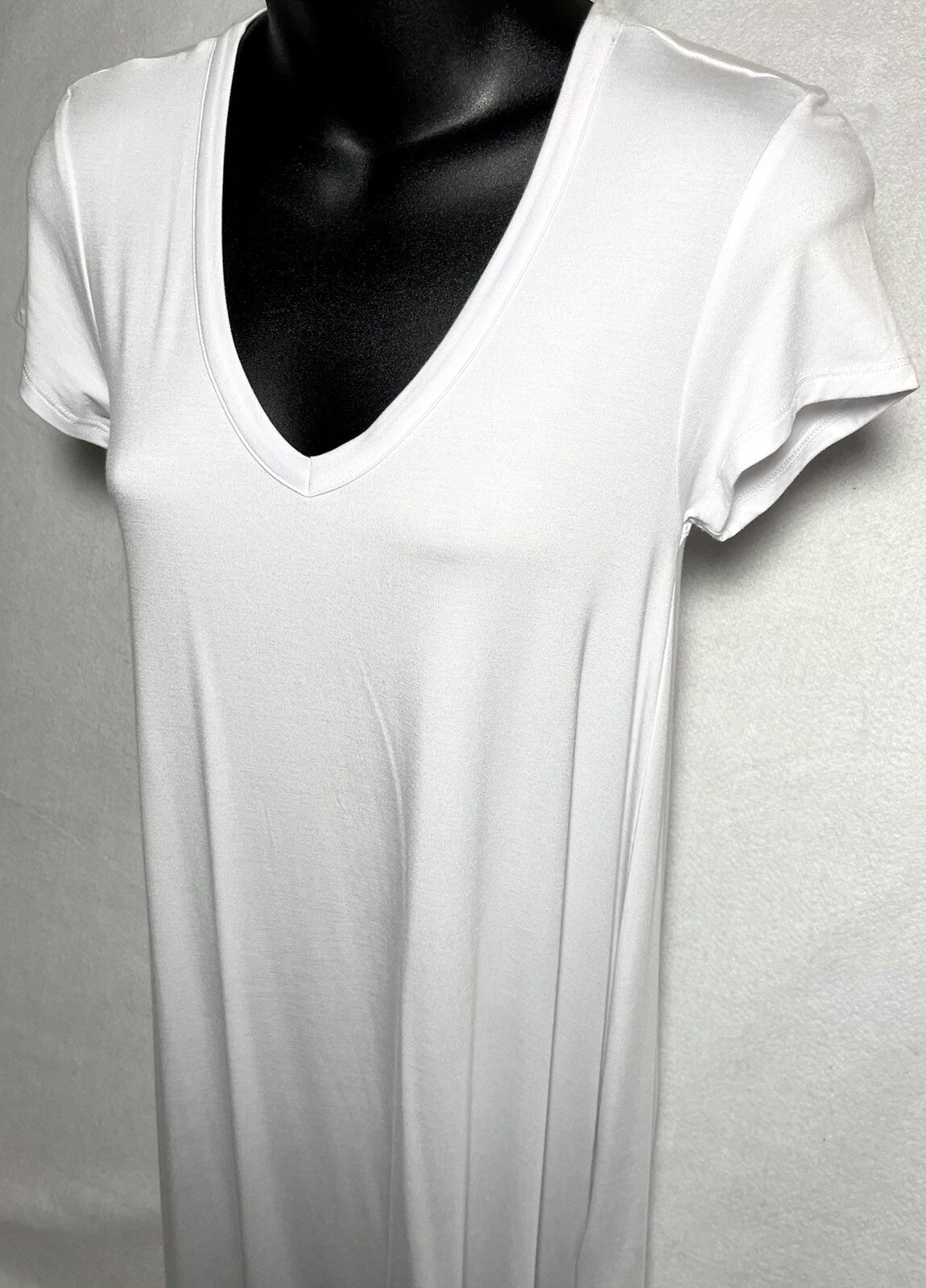 A|X Armani Exchange Womens Mini Dress Short Sleeve V-neck White Soft Stretch NWT