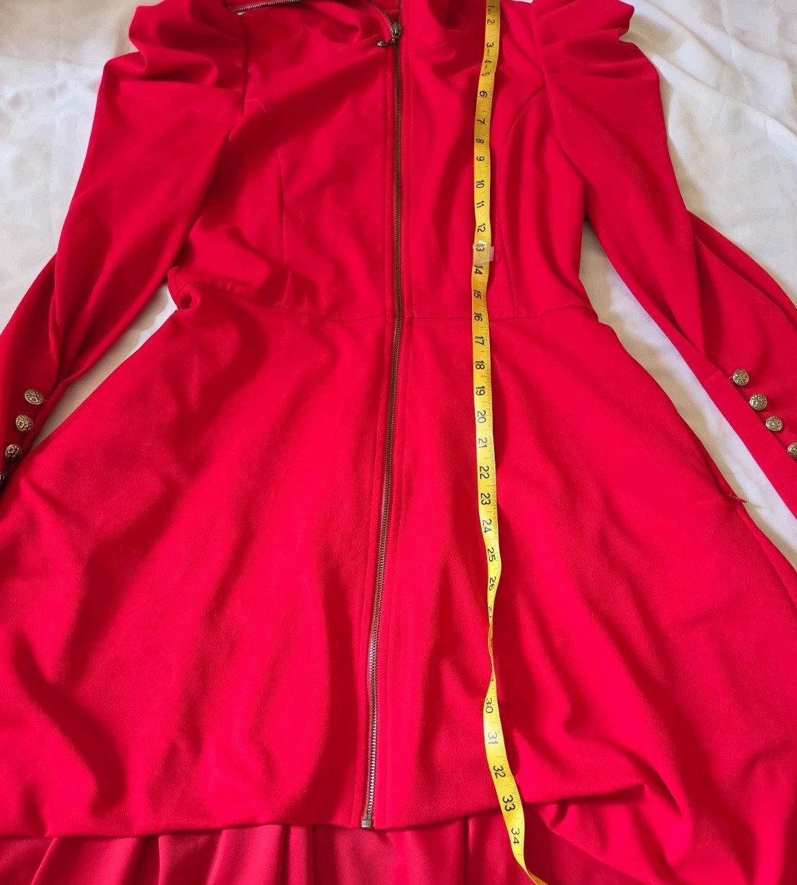 Samuel Dong Small Coat Dress Red High Low