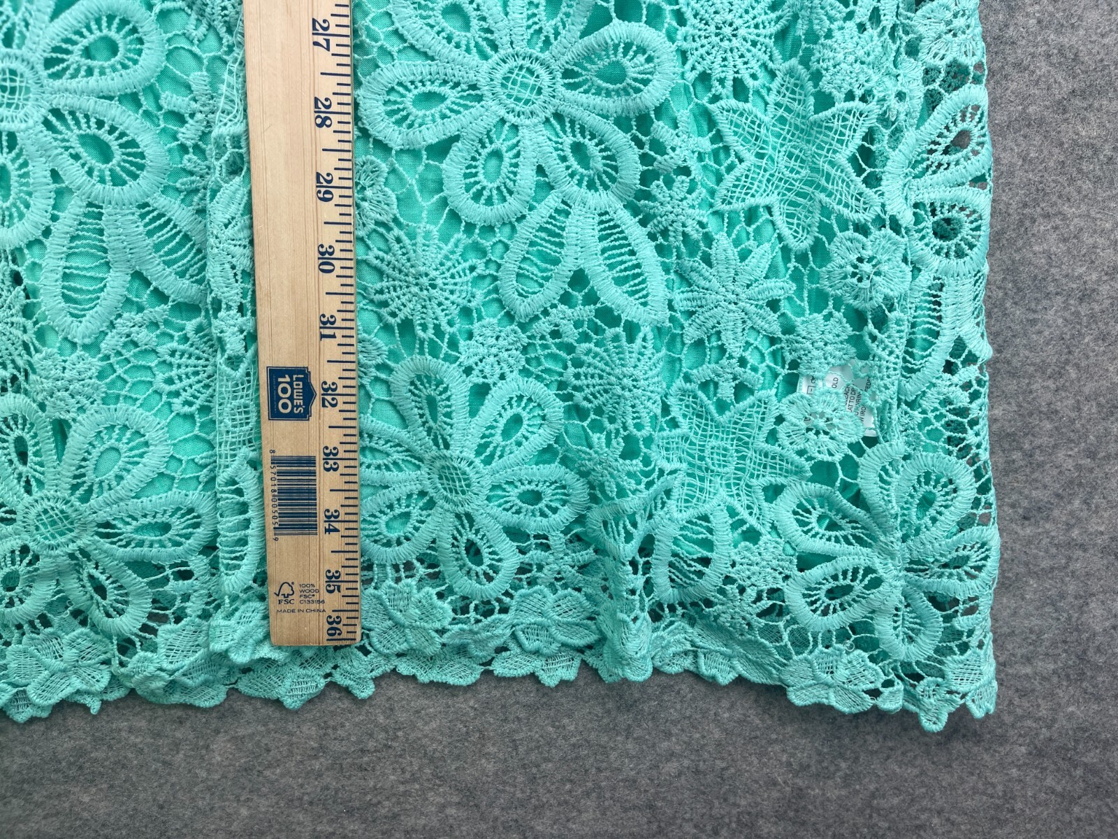 K Jordan Dress Size Large L Turquoise Blue Lace Crochet Layered Knee Length