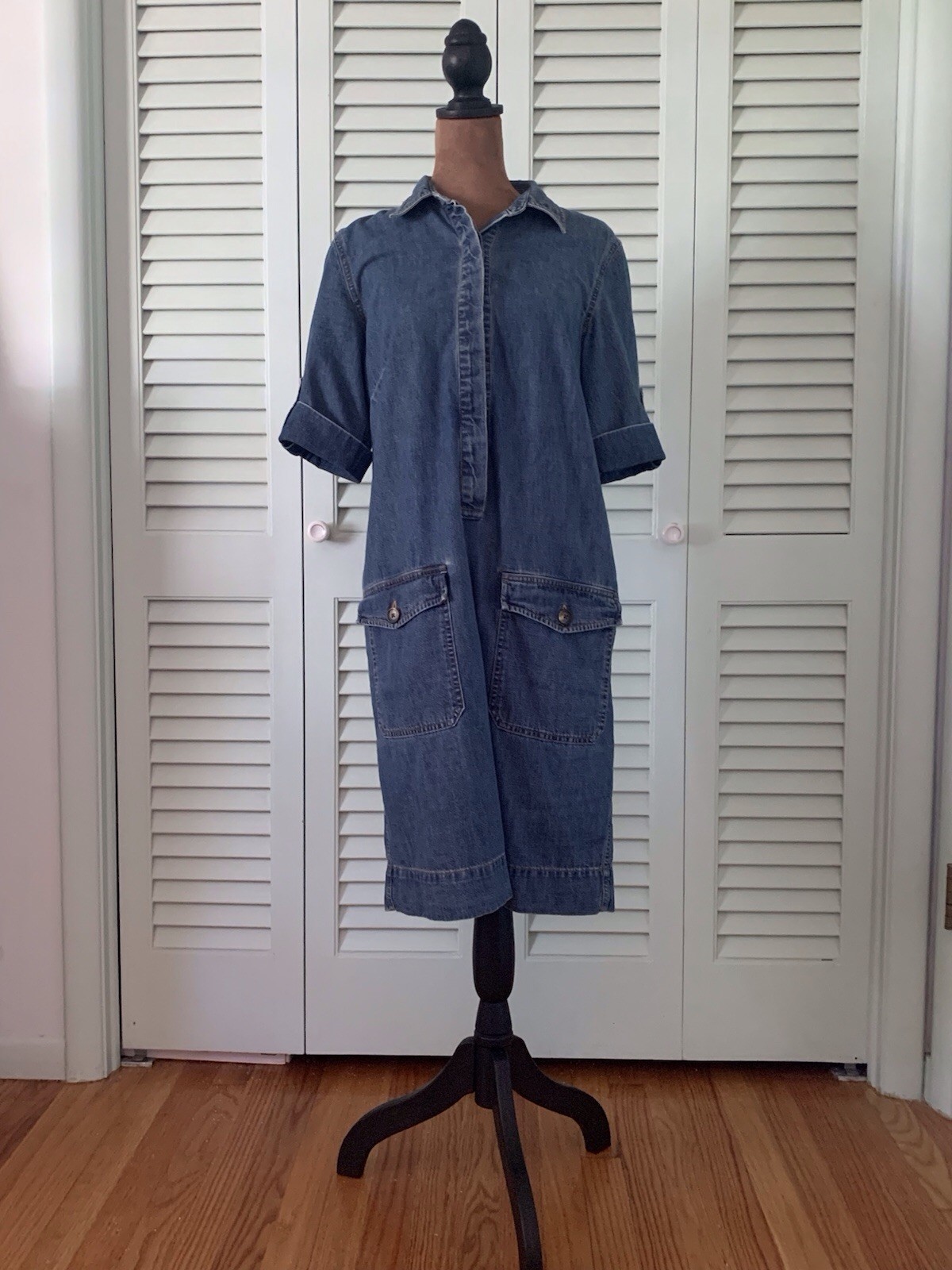 J.CREW Women’s Blue Denim Button-Down Shirtdress Size Small