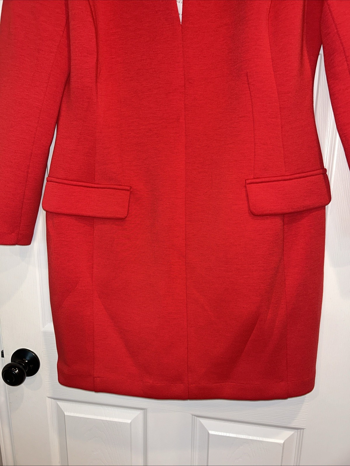 Rare Women’s Size 18 Red Custom Stretch Long Sleeve Dress From NYC Dress Maker