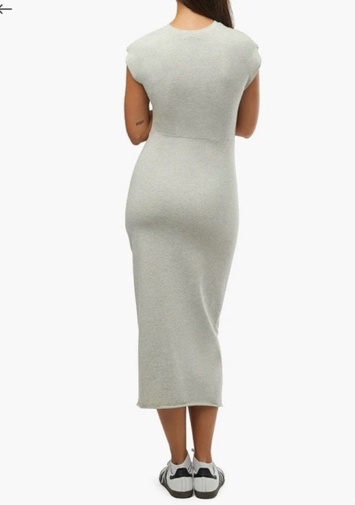 WeWoreWhat Womens Dress Medium Gray Heathered Sleeveless Rouched Crew