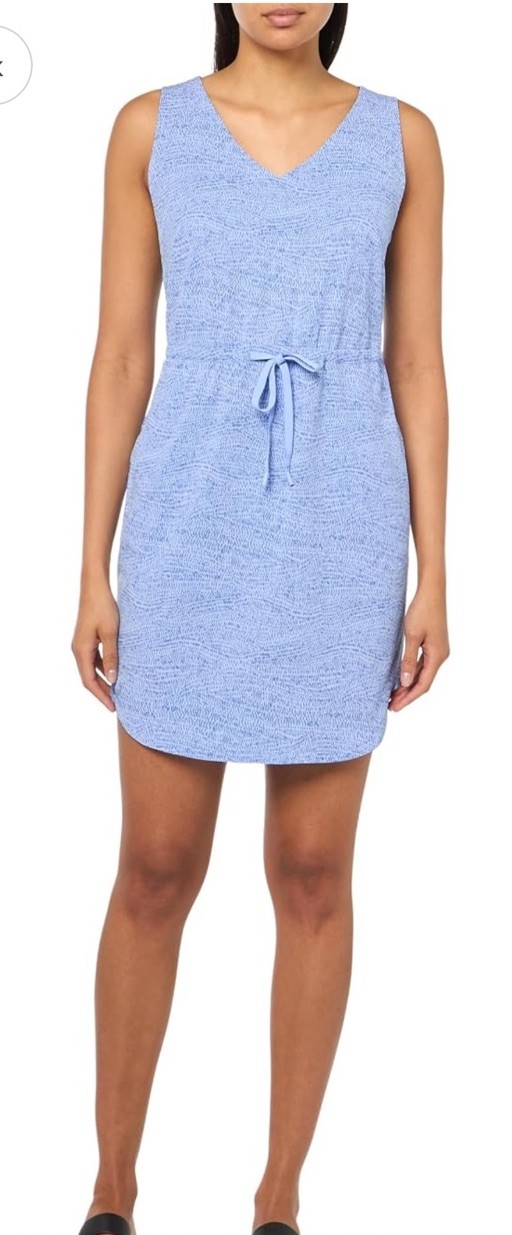 $100 Eddie Bauer Women’s Departure Easy V-Neck Tank Dress-Bluebonnet-Large-New