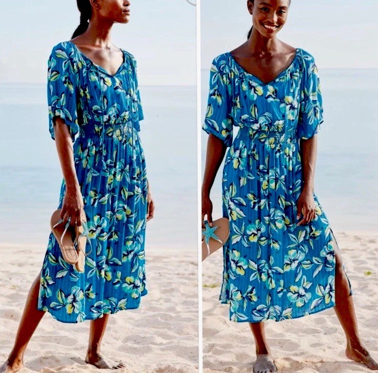 La Blanca Fiji Dress Tropical Vacation Cover Up Floral NWT Size XS