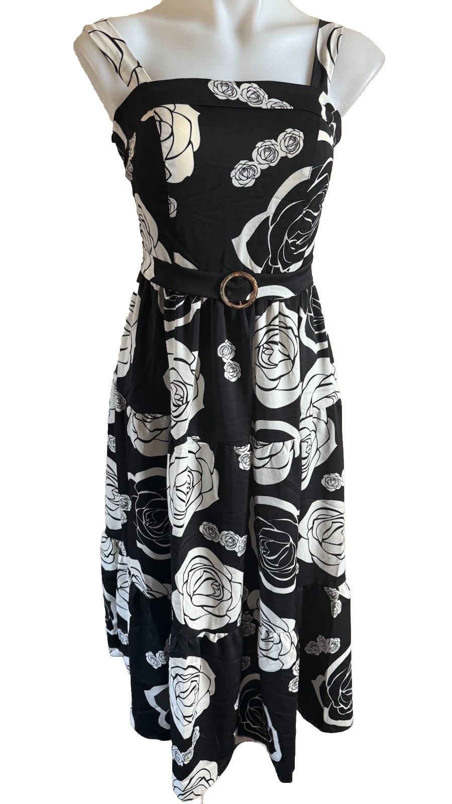 Vietnam Dress Black With Florals Sizes Small To Medium