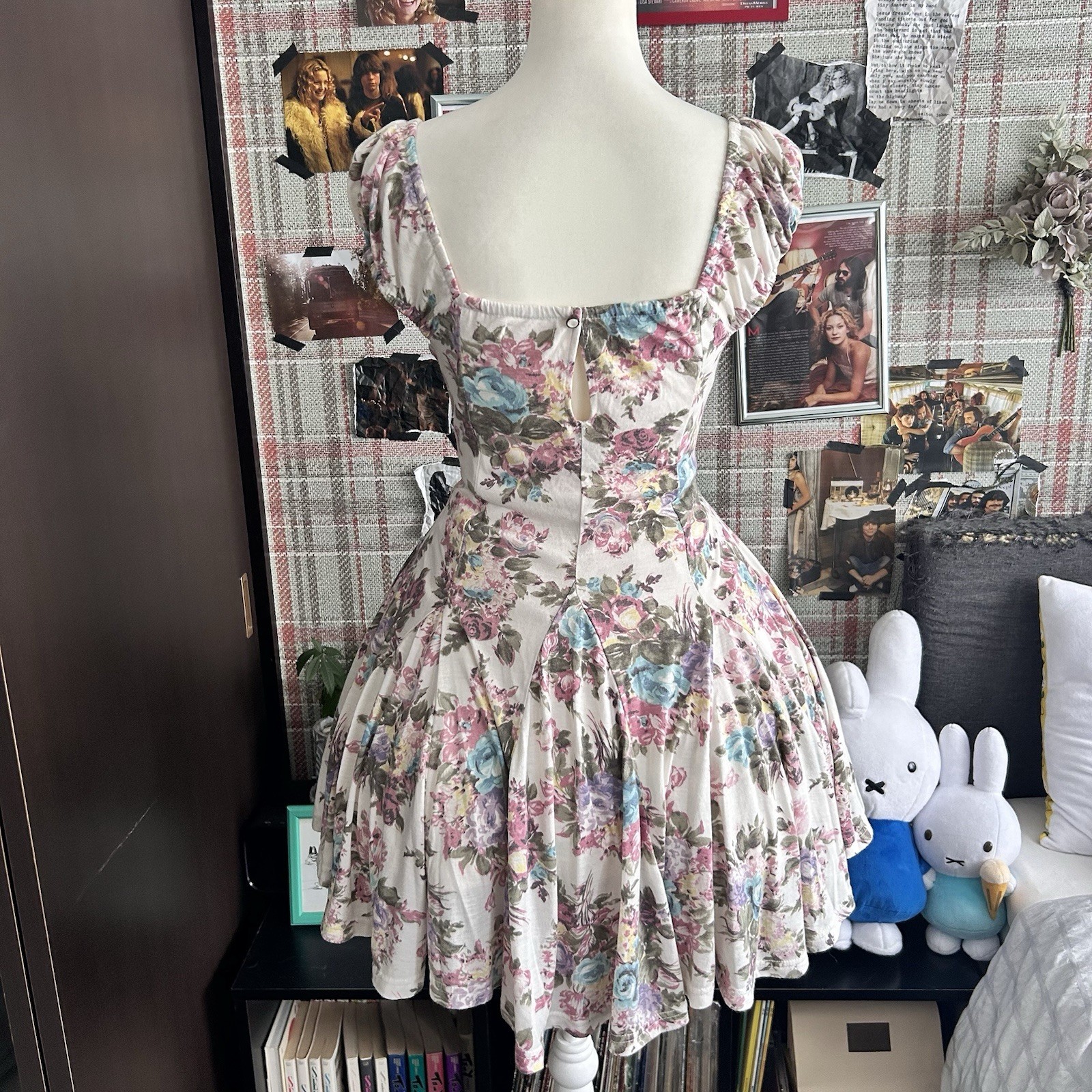Rare LIZ LISA Vent Collection Puff Sleeve Floral Dress Square Neck Lolita