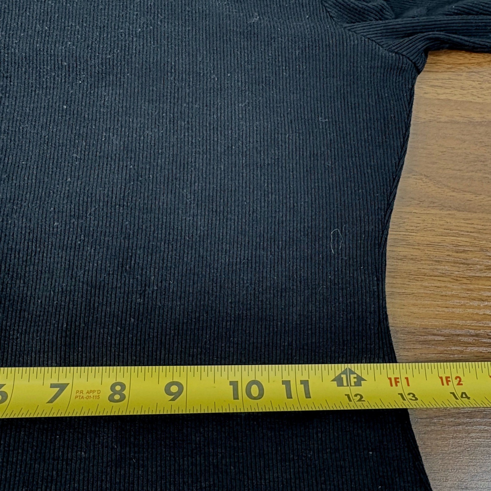 Quince Black Ribbed Minimalist Tencel Lyocell Long Sleeve Midi Bodycon Dress XS