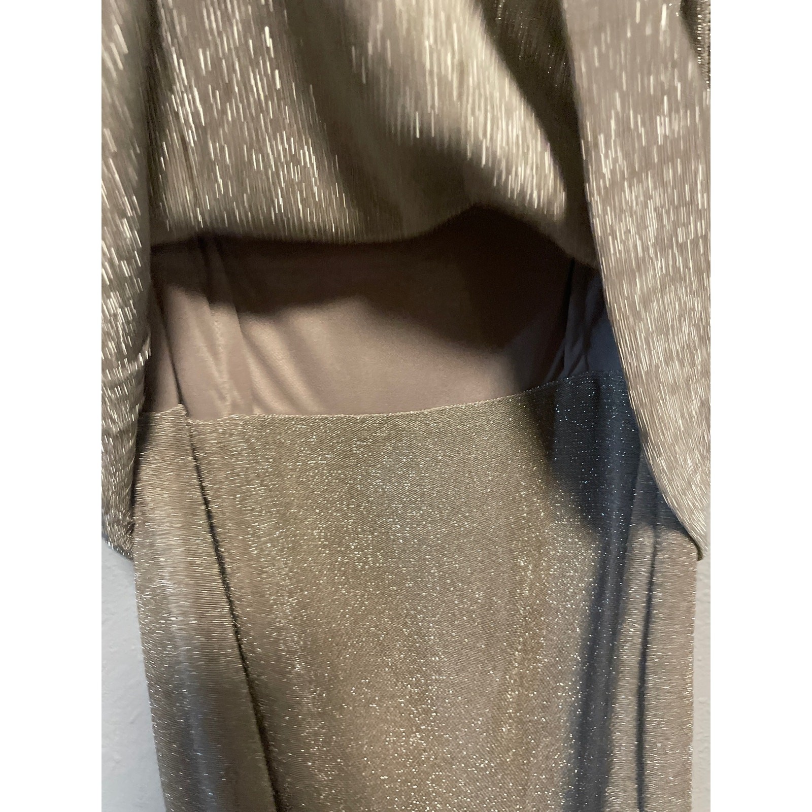 Alex Evenings Beige Gold Sparkle Special Occasion Dress Size 10