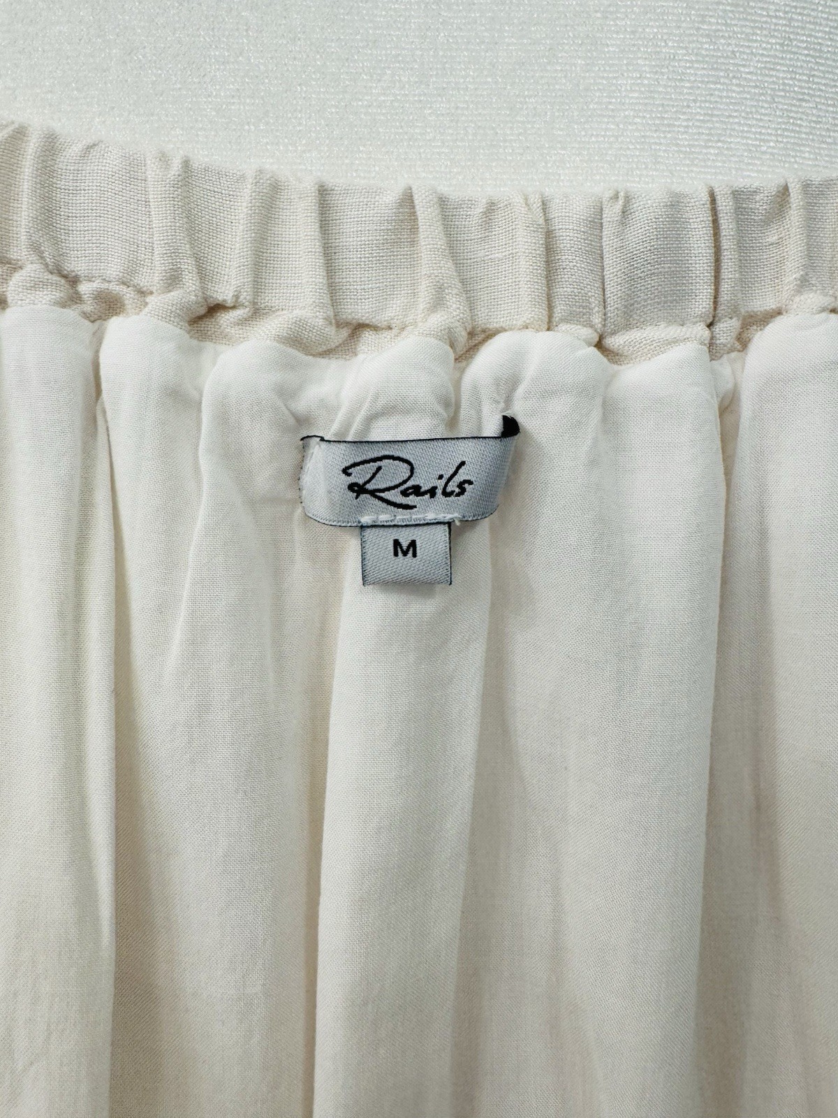 Rails Astrid Dress Stone Linen Rayon Blend Midi Button Front Belted Size Medium