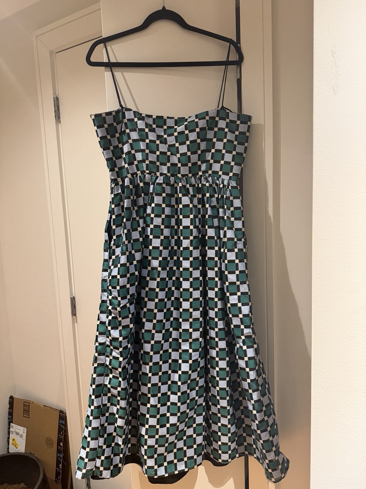 Stine Goya Arya check pattern midi dress L