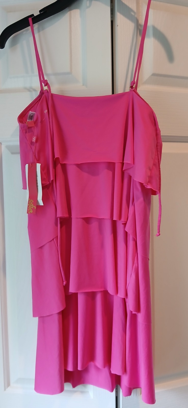 Sofía Vergara Hot Pink Ruffles Tank Dress Mini M beach dress or top