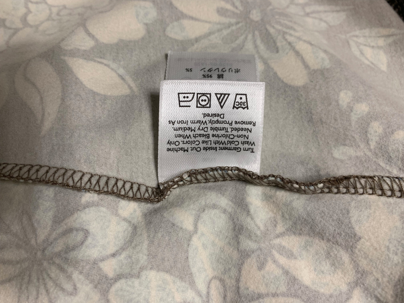 Eddie Bauer Cotton Knit Shirred Waist Midi Dress Blue/Brown/White Floral — XS