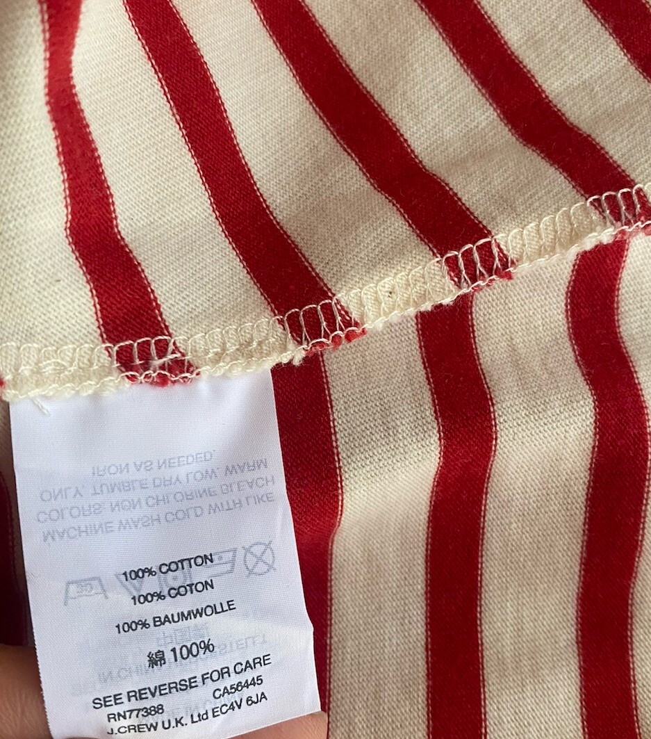 Madewell Mini Dress Muted Red/Cream Striped Retreat T-Shirt Sz XS NWT