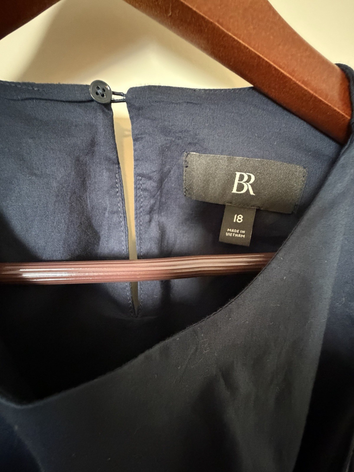 NEW Banana Republic Navy Blue Midi Maxi A-Line Dress Sleeveless Tie Size 18