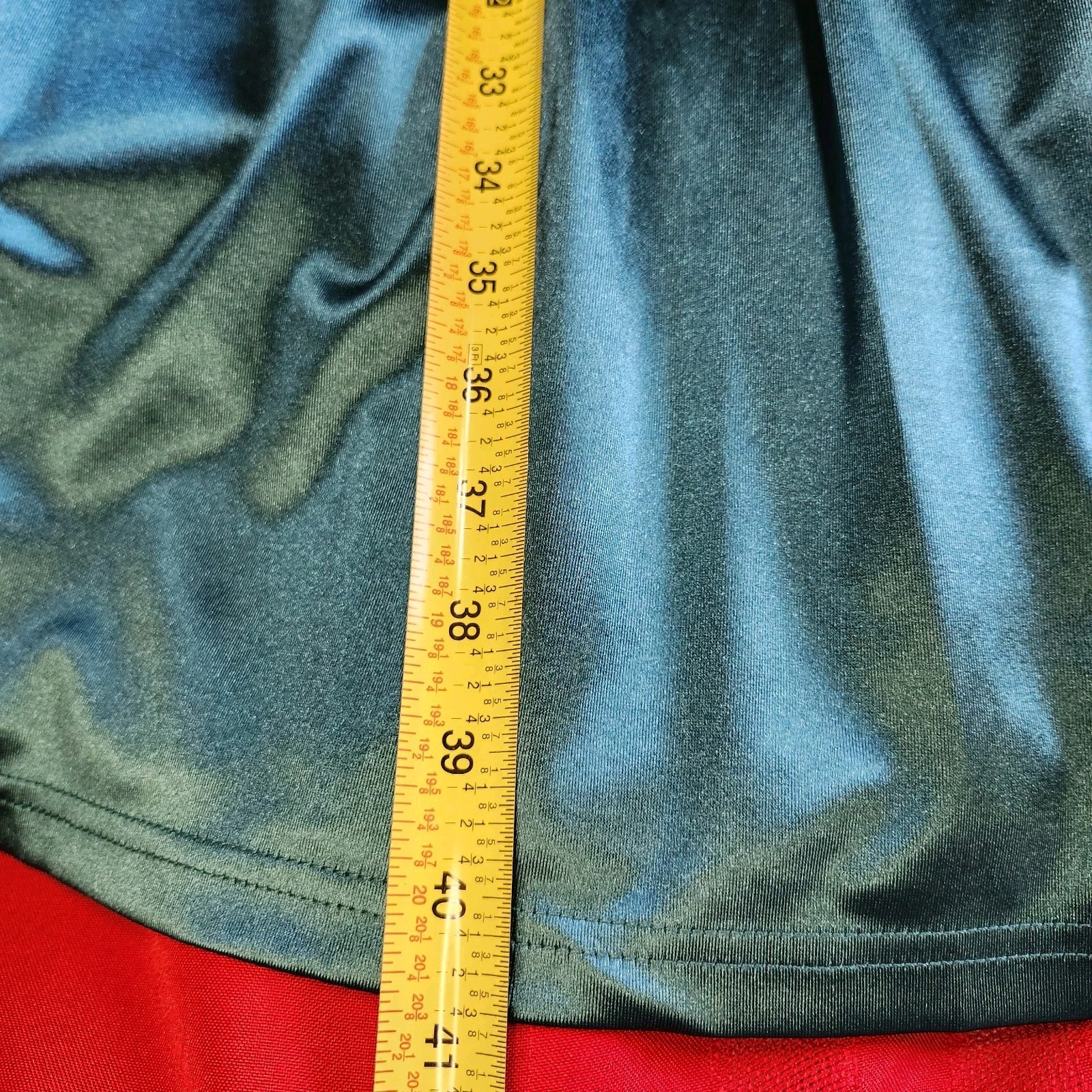 Belle Poque Vintage Teal Satin Twisted Cocktail Dress With Black Belt Size S