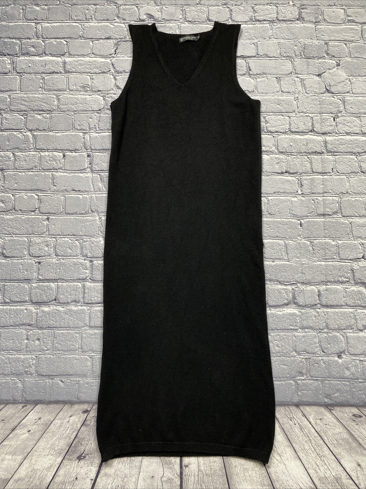 Alchemia Tricot Italy Women Sweater Dress Size S Black Made In Italy Old Money
