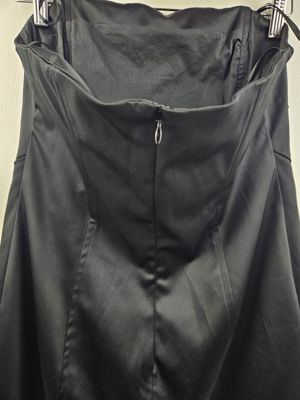 Black Strapless Dress Mini Beaded Diamante Embellished Satin Bow Party