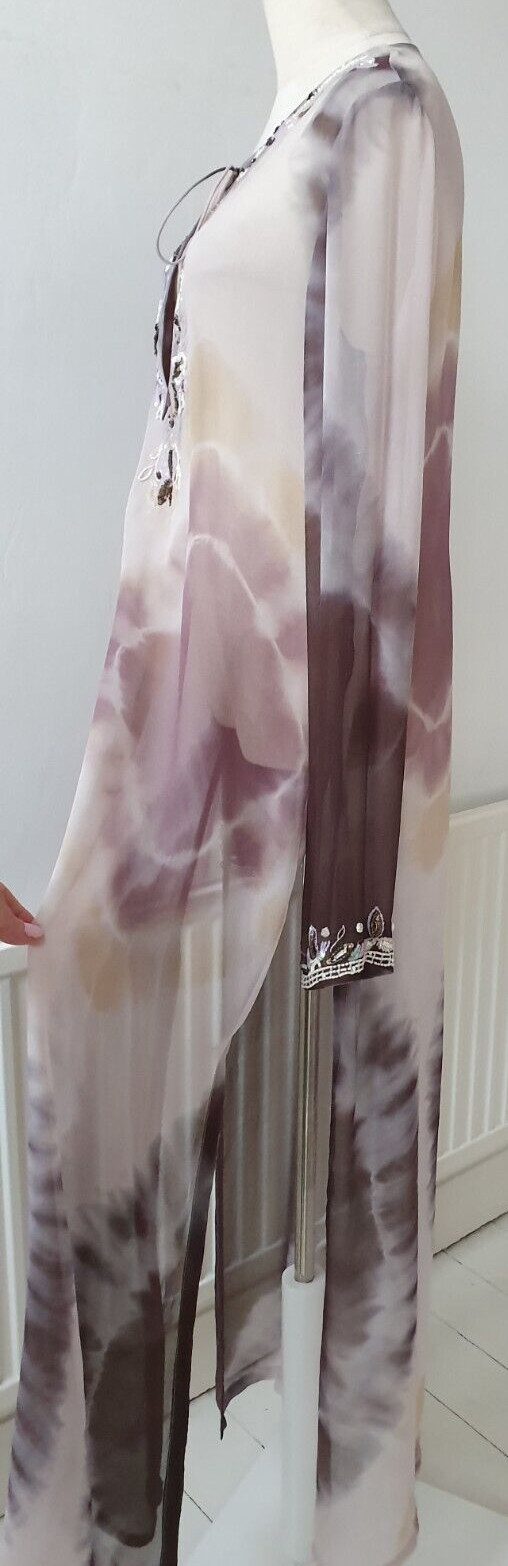 ***GORGEOUS***ALL SAINTS ZAMI MAXI KAFTAN, UK14, US10, EU42, 100% SILK