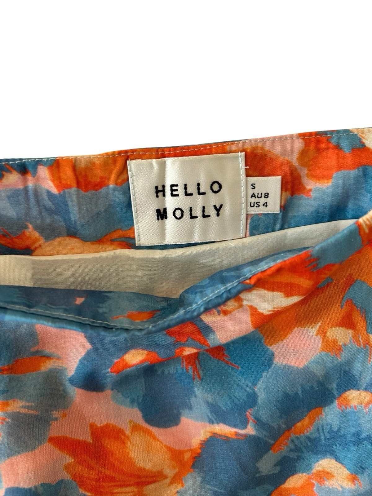 Hello Molly 2Pc Set Blue Size 4 Crop Top Midi Skirt Co Ord Vacation Wedding