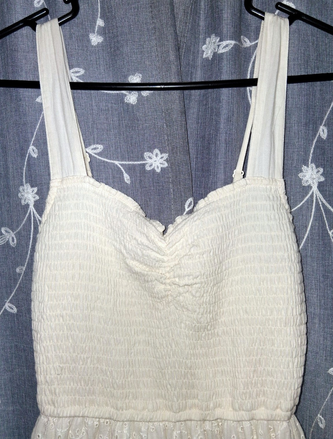 American Eagle Cream Off White Lace Ruffled Long Maxi Sun Dress Size XS Summer