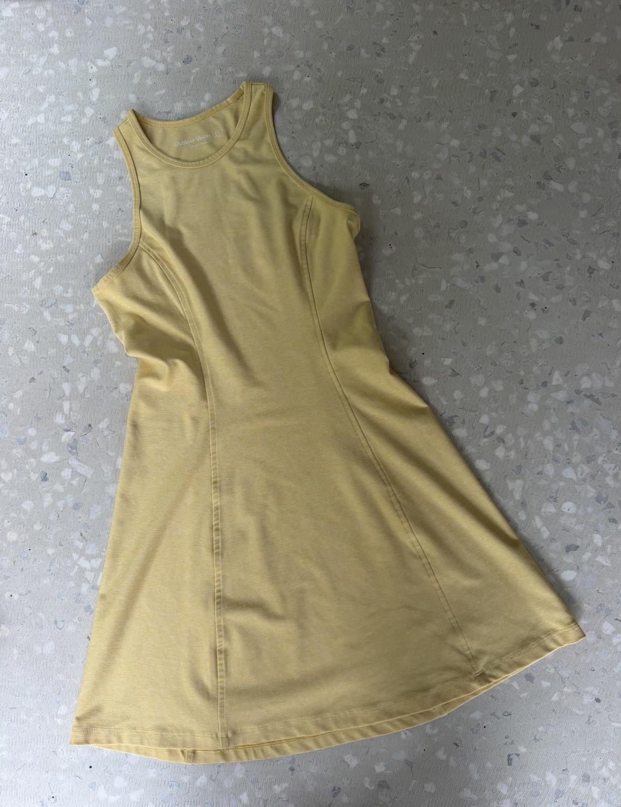 Outdoor Voices Women’s Sleeveless Athena Workout Flare Dress Small Yellow