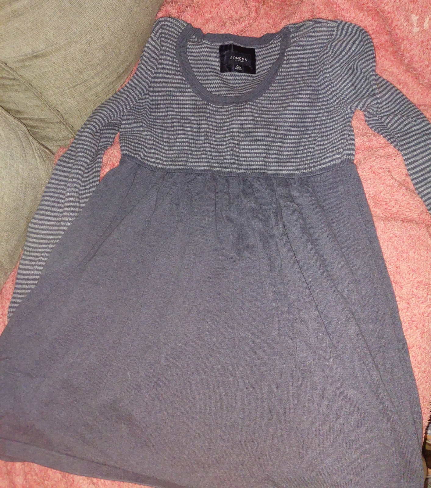 Sonoma Life+Style XL Pre-Owned Casual Dress Made in HK Women’s Grey