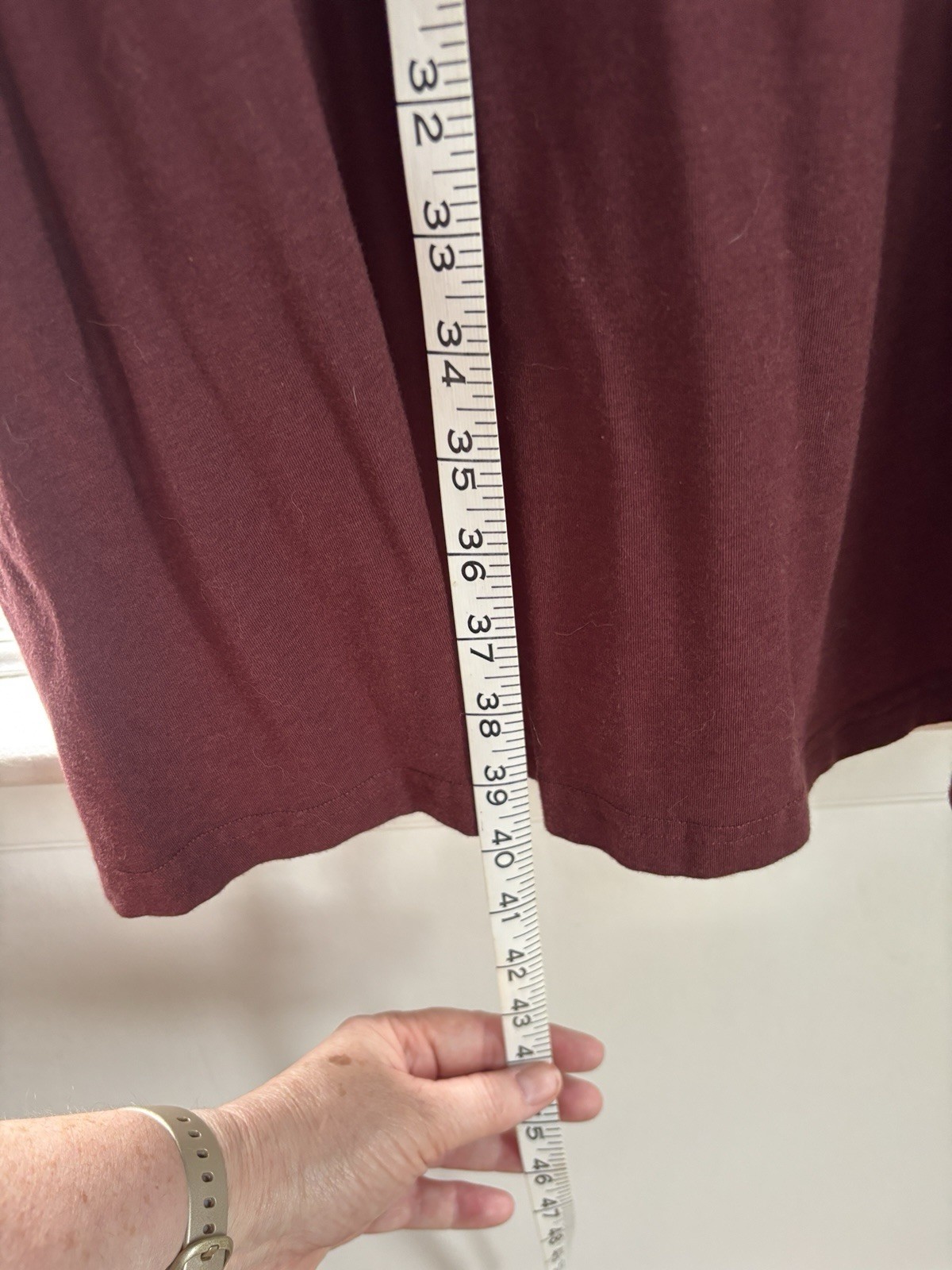 Bryn Walker Women Size M Burgundy Solid Knit A-Line Scoop Neck Bell Sleeve