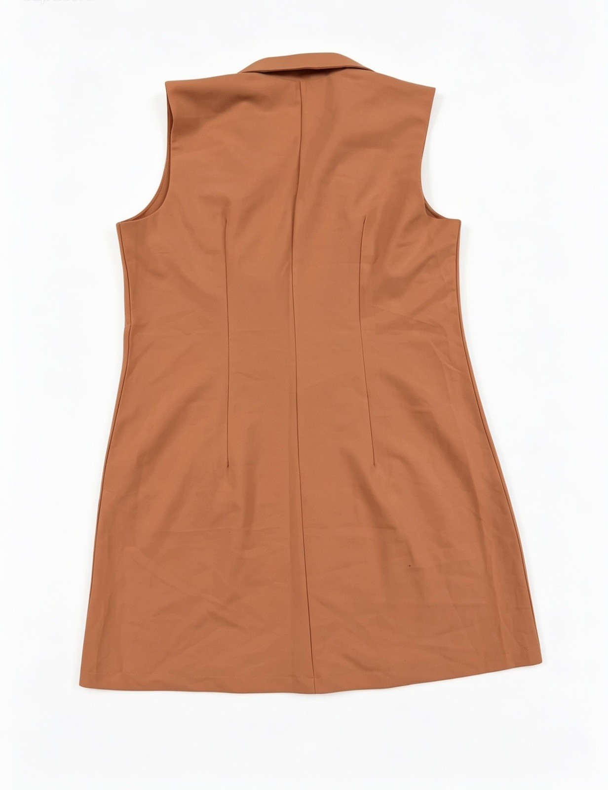 Womens Sleeveless Blazer Dress Double Breasted Pleated Mini Tennis Skirt Peach