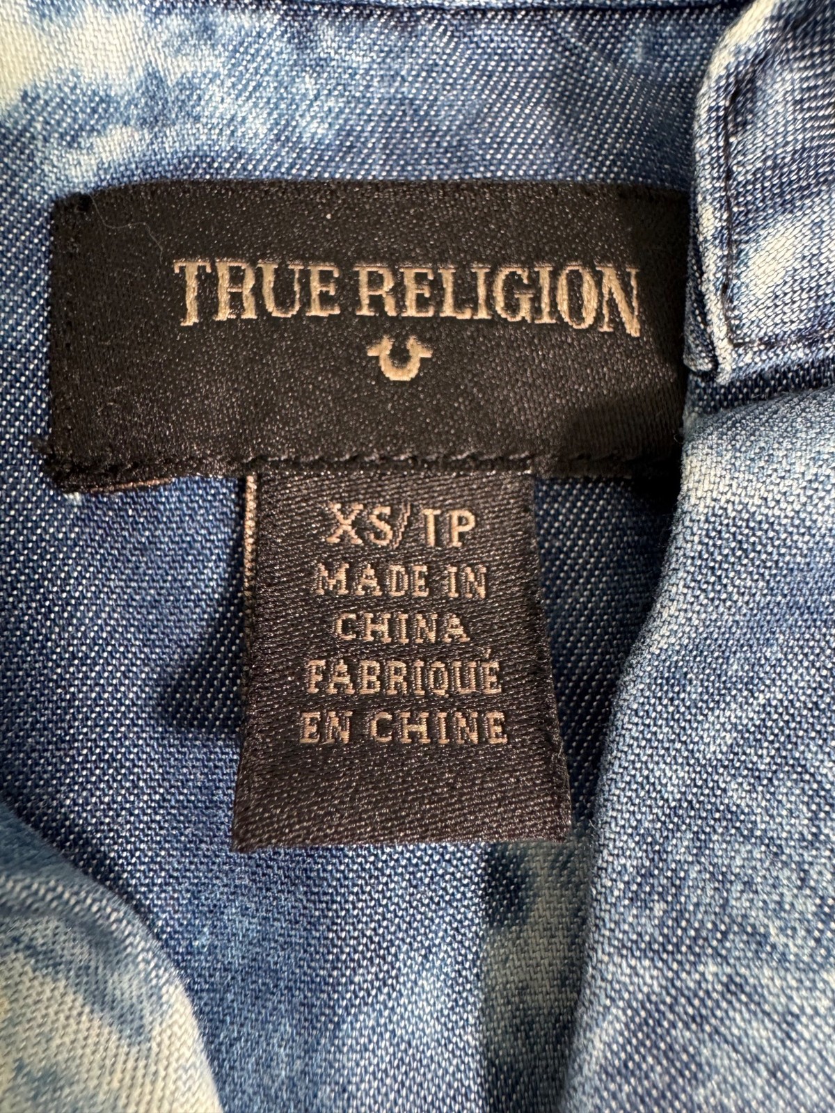 True Religion Womens Tie-Dye Sleeveless Indigo Tencel Georgia Dress XS Travel