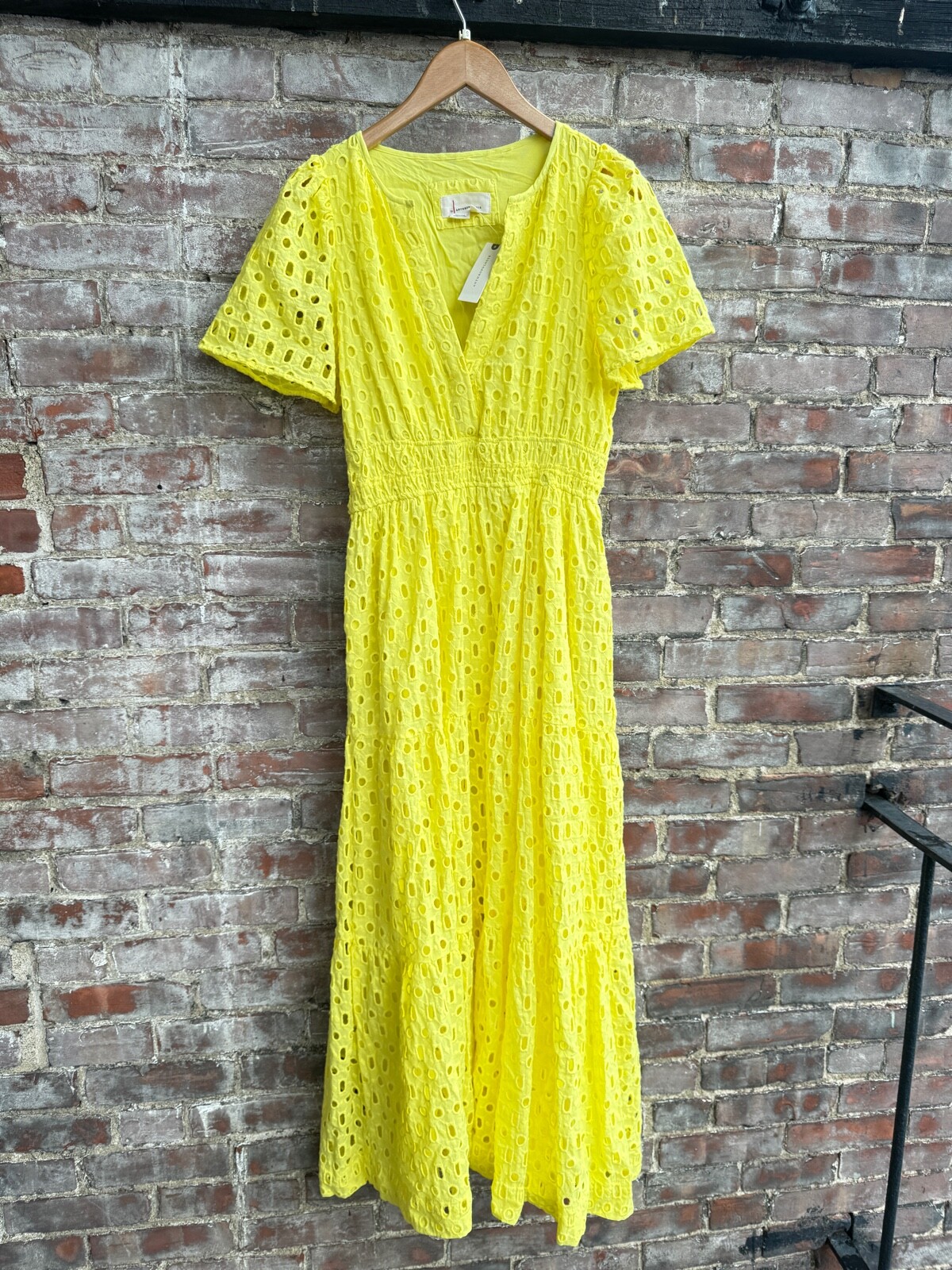 NWT Anthropologie Somerset Maxi Dress Eyelet Brown White Blue Yellow Pink