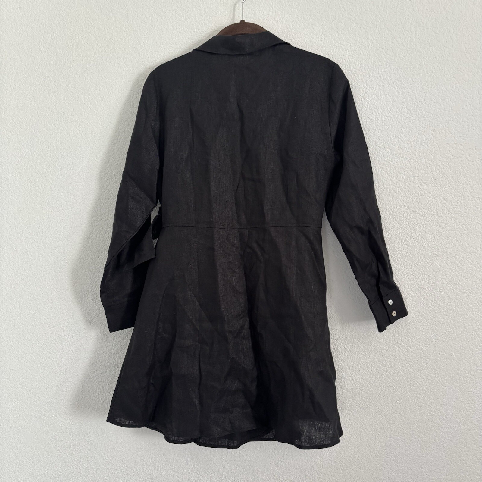 NWT Monday Beachwear x Revolve Size P Black Kythira Wrap Linen Dress