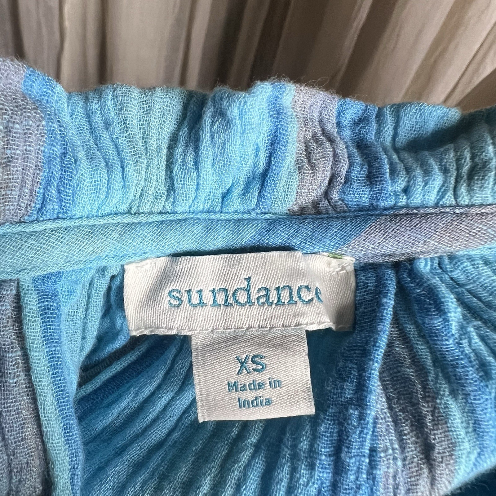 Sundance Adley Blue Striped Knee Length Dress